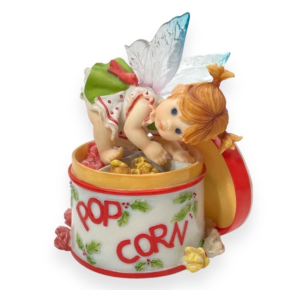 Enesco My Little Kitchen Fairies GG Santiago Popcorn Tin Fairie 2007 Holly
